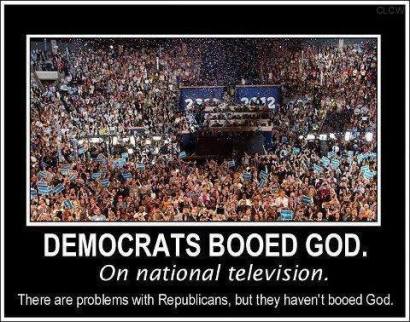 Democrats booed God