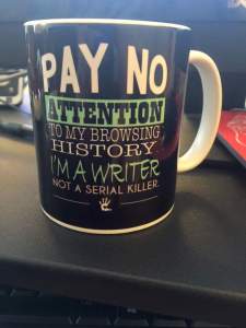 Writer's coffee cup
