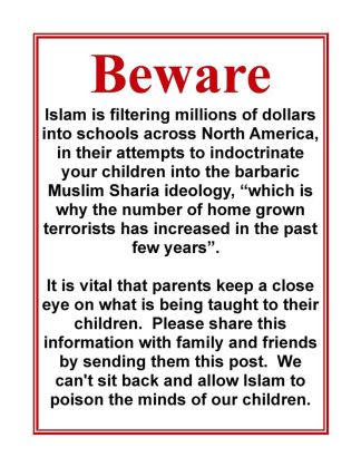 Beware Islamic indoctrination